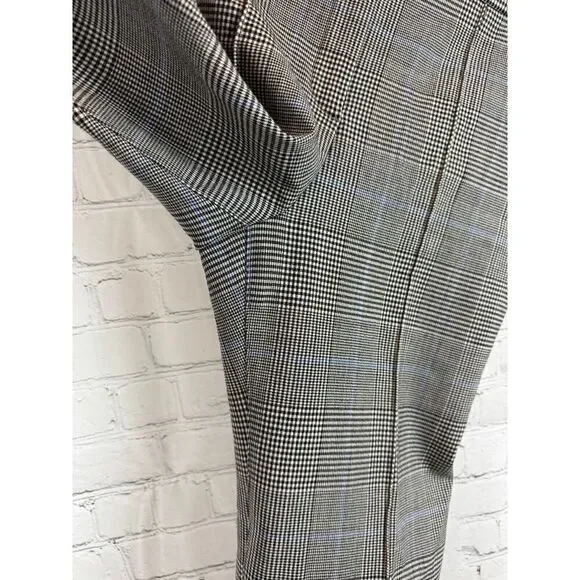 THEORY Cardinal white black glen check wool stretch ankle dress pants 6 NWOT - Picture 5 of 8